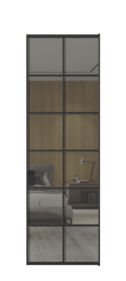 Алюминиевая дверь АЛПЛ040.05 Алюминий Черный Рефлективное серое стекло "Stopsol", калёное Цена 146690  | Volhovec