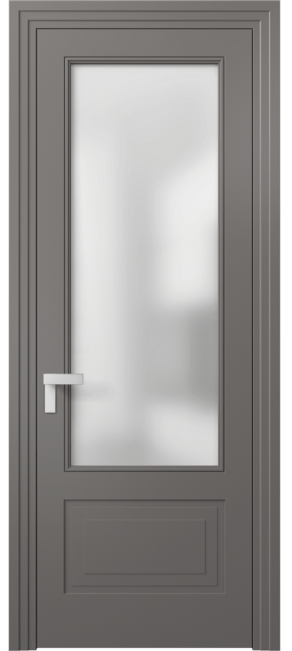 Межкомнатная дверь Rocca 8342 Матовый классический серый Сатинированное стекло Цена 71319 ₽ | Volhovec