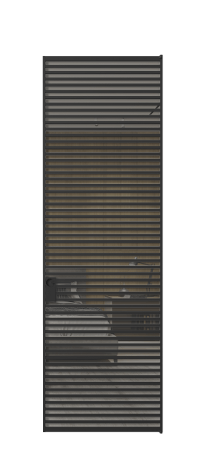 Алюминиевая дверь АЛПЛ040.07 Алюминий Черный Рефлективное серое стекло "Stopsol", калёное Цена 223990  | Volhovec