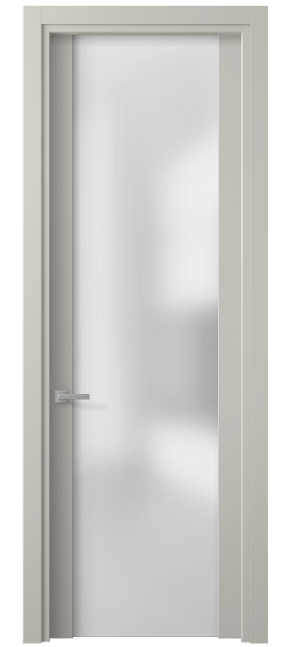 Межкомнатная дверь Планум 4114 Матовый облачно-серый Сатинированное стекло Цена 48449 ₽ | Volhovec