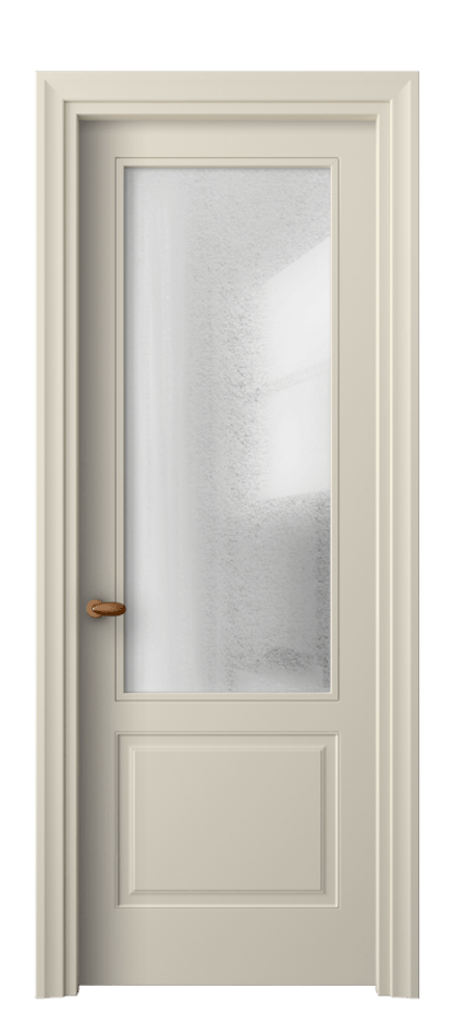 Межкомнатная дверь Esse 8552 Матовый бежево-серый Фактурное стекло "Лёд", триплекс Цена 59739 ₽ | Volhovec
