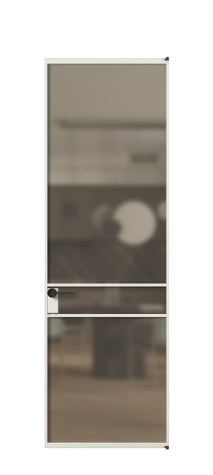 Алюминиевая дверь АЛПЛ040.02 Алюминий серый Сатинированное бронзовое стекло, триплекс Цена 119020  | Volhovec