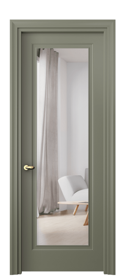Межкомнатная дверь Esse 8503 Матовый оливковый тёмный Двустороннее зеркало, триплекс Цена 54139 ₽ | Volhovec