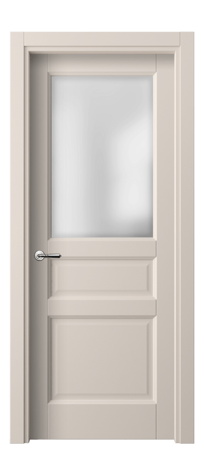 Межкомнатная дверь Galant 1432 ПЭТ пудровый бежевый Сатинированное стекло Цена 26959 ₽ | Volhovec