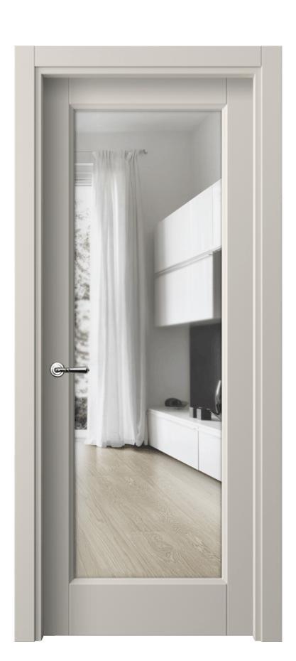 Межкомнатная дверь Galant 1402 ПЭТ светло-серый Прозрачное стекло Цена 26959 ₽ | Volhovec