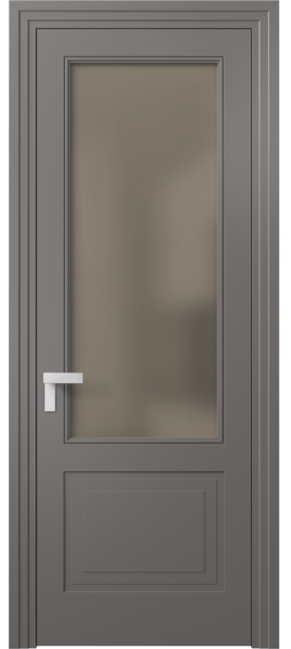 Межкомнатная дверь Rocca 8352 Матовый классический серый Сатинированное бронзовое стекло, триплекс Цена 71319 ₽ | Volhovec