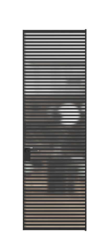 Алюминиевая дверь АЛПЛ040.07 Алюминий Черный Сатинированное стекло "Matelux Crystal Vision", калёное, матовое, каленое 6 мм Цена 223990  | Volhovec