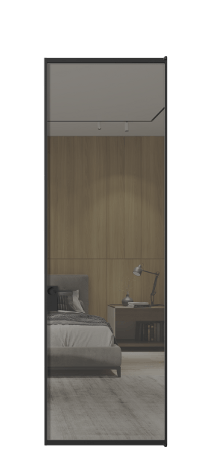 Алюминиевая дверь АЛПЛ040.01 Алюминий Черный Рефлективное серое стекло "Stopsol", калёное Цена 7060  | Volhovec