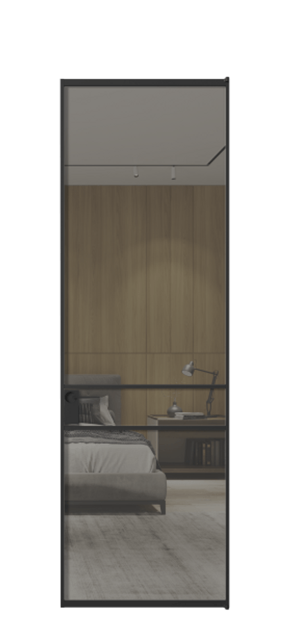 Алюминиевая дверь АЛПЛ040.02 Алюминий Черный Рефлективное серое стекло "Stopsol", калёное Цена 141190  | Volhovec