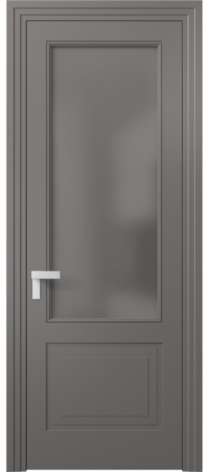 Межкомнатная дверь Rocca 8352 Матовый классический серый Сатинированное серое стекло, триплекс Цена 3720 AZE | Volhovec