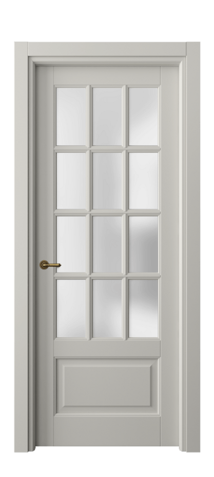 Межкомнатная дверь Тоскана Грильято 6313 Матовый тёплый серый Сатинированное стекло Цена 111899 ₽ | Volhovec