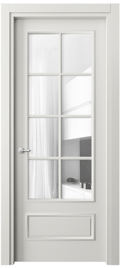 Межкомнатная дверь Paris 8112 Матовый серый Прозрачное стекло Цена 64779 ₽| Volhovec