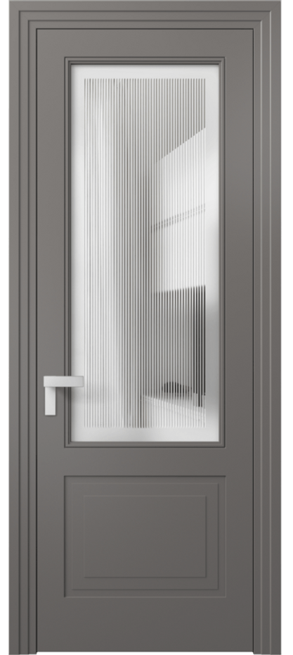 Межкомнатная дверь Rocca 8352 Матовый классический серый Сатинированное с гравировкой "Каннелюры", триплекс Цена 78519 ₽ | Volhovec