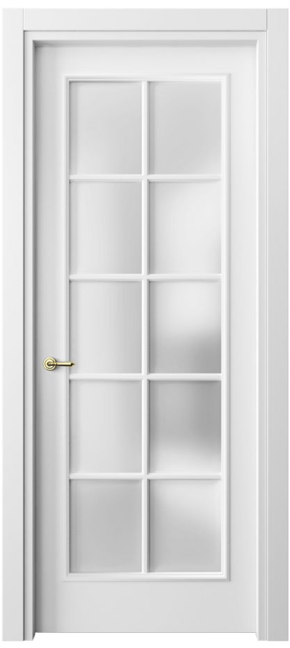 Межкомнатная дверь Paris 8102 Матовый белоснежный Сатинированное стекло Цена 64779 ₽| Volhovec