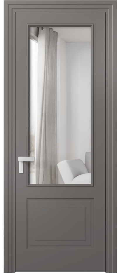 Межкомнатная дверь Rocca 8352 Матовый классический серый Двустороннее зеркало, триплекс Цена 72919 ₽ | Volhovec