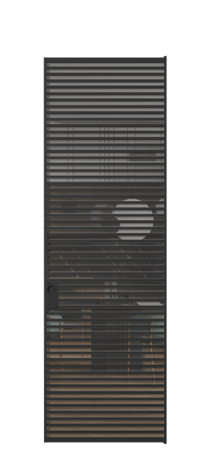 Алюминиевая дверь АЛПЛ040.07 Алюминий Черный Прозрачное серое стекло, триплекс Цена 186370  | Volhovec