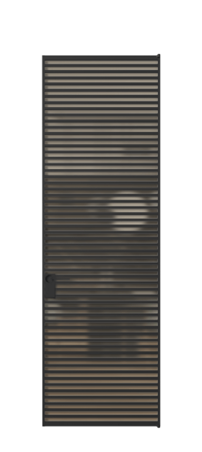 Алюминиевая дверь АЛПЛ040.07 Алюминий Черный Сатинированное бронзовое стекло, триплекс Цена 186370  | Volhovec