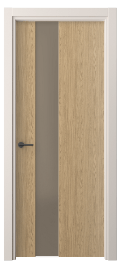 Межкомнатная дверь Freedom 4224 Жемчужный дуб Сатинированное бронзовое стекло, триплекс Цена 32639 ₽ | Volhovec