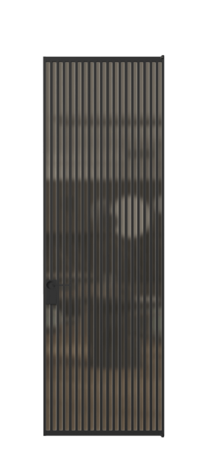 Алюминиевая дверь АЛПЛ040.06 Алюминий Черный Сатинированное бронзовое стекло, триплекс Цена 186370  | Volhovec