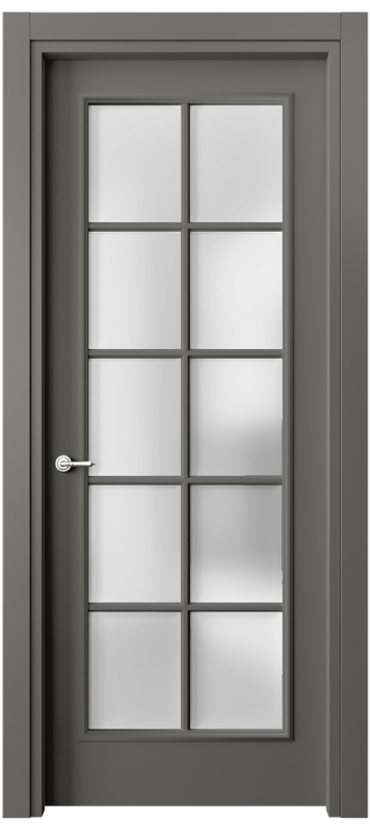 Межкомнатная дверь Париж 8102 Матовый классический серый Сатинированное стекло Цена 61724 ₽| Volhovec