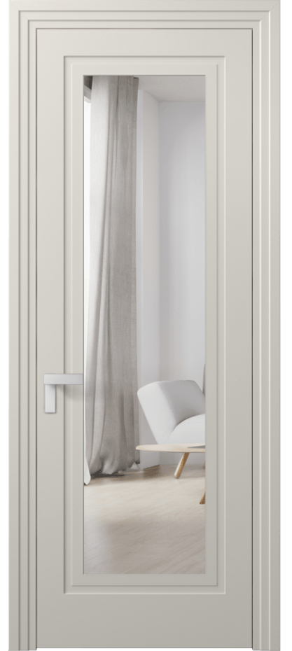 Межкомнатная дверь Rocca 8303 Матовый облачно-серый Двустороннее зеркало, триплекс Цена 71319 ₽ | Volhovec