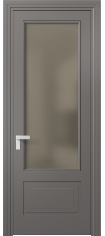 Межкомнатная дверь Rocca 8342 Матовый классический серый Сатинированное бронзовое стекло, триплекс Цена 3720 AZE | Volhovec