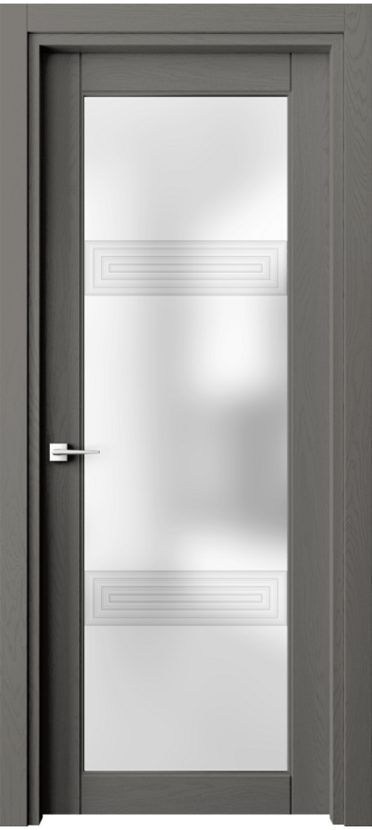 Межкомнатная дверь Ego 6112 Дуб классический серый Сатинированное стекло "3D" Цена 122599 ₽ | Volhovec