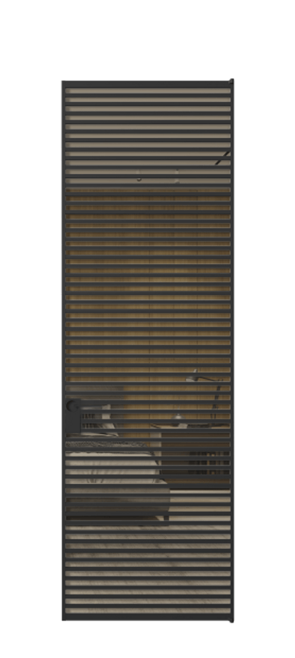 Алюминиевая дверь АЛПЛ040.07 Алюминий Черный Рефлективное бронзовое стекло "Stopsol", калёное Цена 223990  | Volhovec