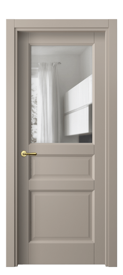 Межкомнатная дверь Galant 1432 Матовый бисквитный Прозрачное стекло Цена 2730 AZE | Volhovec