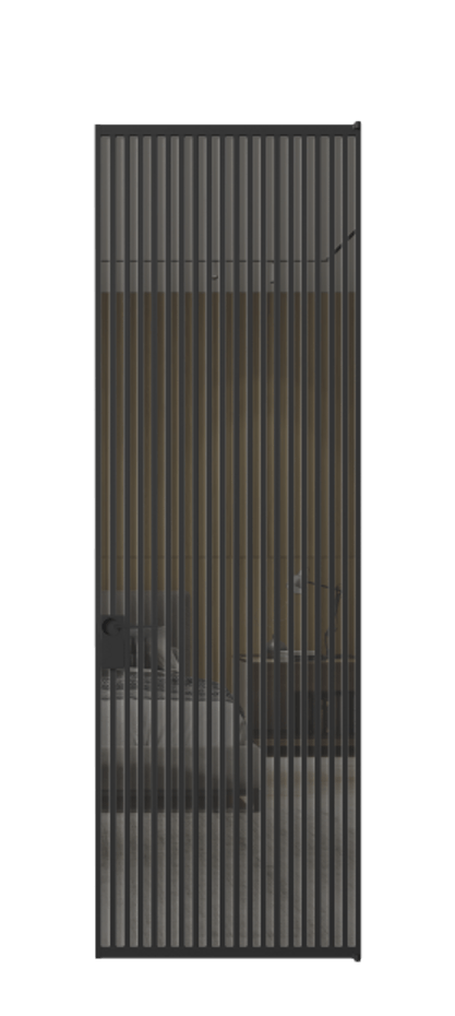 Алюминиевая дверь АЛПЛ040.06 Алюминий Черный Рефлективное серое стекло "Stopsol", калёное Цена 223990  | Volhovec