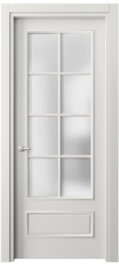 Межкомнатная дверь Paris 8112 Матовый серый Сатинированное стекло Цена 64779 ₽| Volhovec