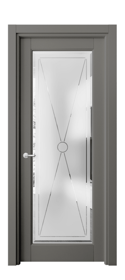 Межкомнатная дверь Toscana Litera 6300 Бук классический серый Сатинированное стекло с гравировкой «LITERA» Цена 5040 AZE | Volhovec