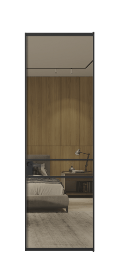 Алюминиевая дверь АЛПЛ040.02 Алюминий Черный Рефлективное бронзовое стекло "Stopsol", калёное Цена 141190  | Volhovec