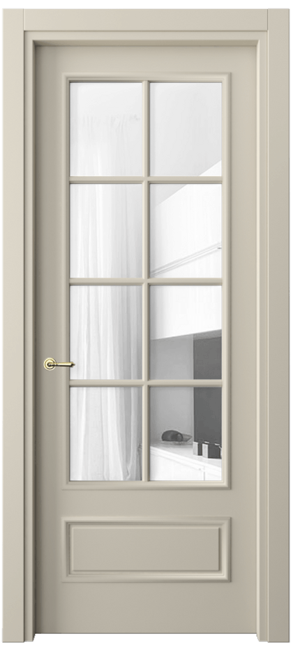 Межкомнатная дверь Paris 8112 Матовый бежево-серый Прозрачное стекло Цена 64779 ₽| Volhovec