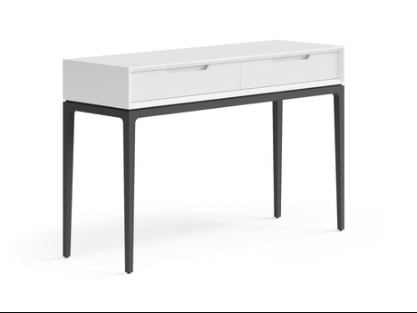 Мебель Консоль Velvet 2 ящика. Цвет Матовый пудровый белый. Материал Гладкая эмаль. Коллекция Консоль Velvet 2 ящика. Картинка.