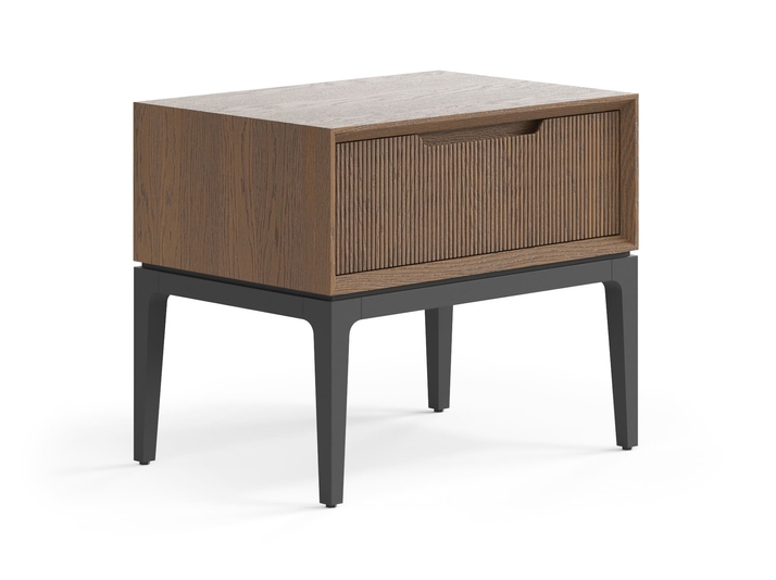 Мебель Тумба прикроватная Velvet 1 ящик. Цвет Дуб туманный матовый. Материал Массив дуба матовый. Коллекция Тумба прикроватная Velvet 1 ящик. Картинка.