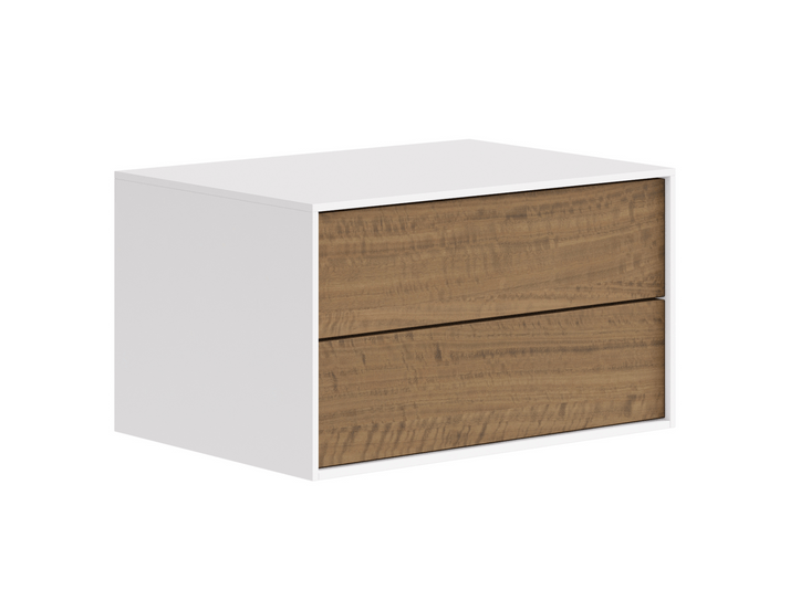 Мебель Тумба подвесная прикроватная Module 2 ящика. Цвет Белый премиум. Материал ЛДСП однотонный. Коллекция Тумба подвесная прикроватная Module 2 ящика. Картинка.