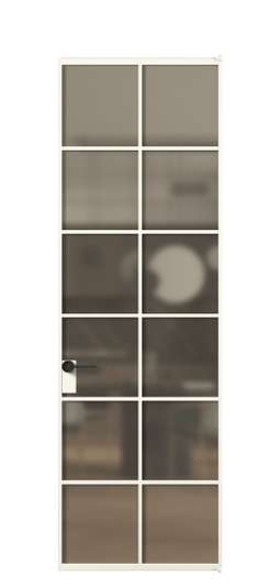 Дверь межкомнатная АЛПЛ040.05 Бронза сатин триплекс АЖМ. Цвет Алюминий жемчужный. Материал Алюминий в эмали. Коллекция Формато. Картинка.