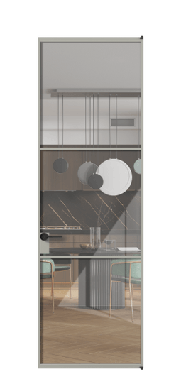 Дверь межкомнатная АЛПЛ040.03 АНСР Алюминий нейтральный серый Stopsol Clear прозрачное. Цвет Алюминий нейтральный серый. Материал Алюминий в эмали. Коллекция Formato. Картинка.