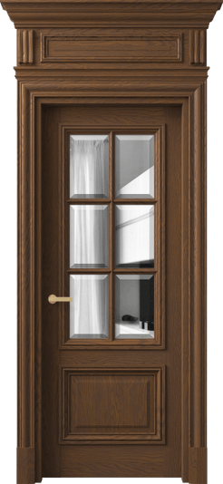 Дверь межкомнатная 7312 ДКШ.М ДВ ЗЕР Ф. Цвет Дуб каштановый матовый. Материал Массив дуба матовый. Коллекция Antique. Картинка.