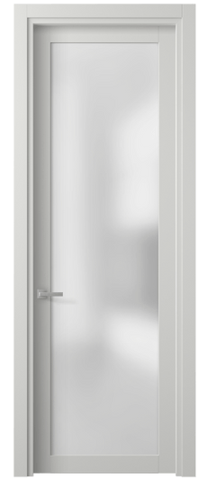Дверь межкомнатная 2102 МССР САТ. Цвет Матовый светло-серый. Материал Гладкая эмаль. Коллекция Планум. Картинка.