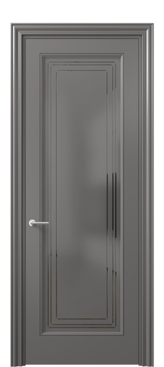 Дверь межкомнатная 8400 МКЛС Серый сатин с гравировкой. Цвет Матовый классический серый. Материал Гладкая эмаль. Коллекция Mascot. Картинка.