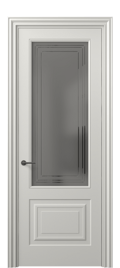 Дверь межкомнатная 8452 МСР Серый сатин с гравировкой. Цвет Матовый серый. Материал Гладкая эмаль. Коллекция Mascot. Картинка.