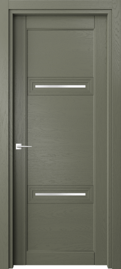 Дверь межкомнатная 6113 ДОТ САТ. Цвет Дуб оливковый тёмный. Материал Массив дуба эмаль. Коллекция Ego. Картинка.