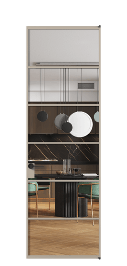 Дверь межкомнатная АЛПЛ040.04 Crystalvision АБСК. Цвет Алюминий бисквитный. Материал Алюминий в эмали. Коллекция Formato. Картинка.