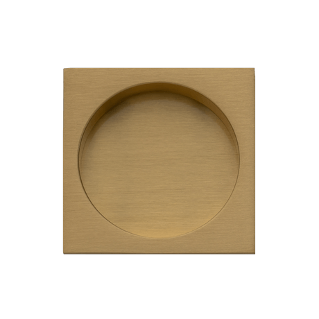 Ручки для дверей Ручка-квадрат для раздвижной двери без завертки Квадра. Цвет Матовое золото. Коллекция Ручка-квадрат для раздвижной двери без завертки Квадра. Картинка.