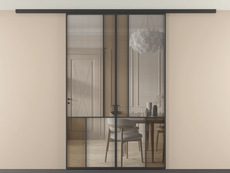 Перегородка Mosaic вдоль стены на потолок 2 створки