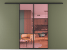 Перегородка Formato вдоль стены 2 створки