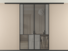 Перегородка Mosaic вдоль стены на потолок 2 створки